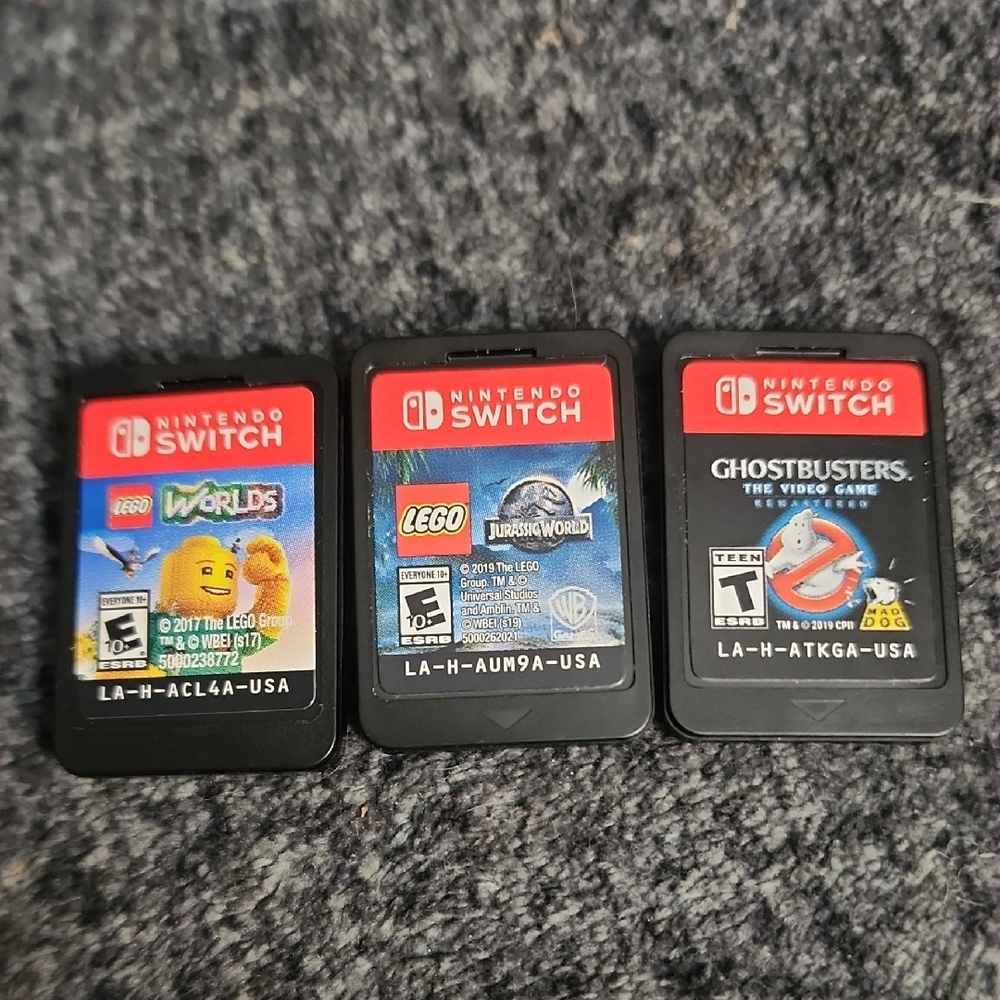 Nintendo Switch Game Cartridge Trio: Lego Worlds, Lego Jurassic, Ghostbusters
